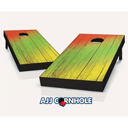 Mkf Collection By Mia K. Farrow Rasta Grain Theme Cornhole Set with bags - 8 x 24 x 48 in. 107-RastaGrain